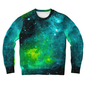 Men's Crew Neck <b>Sweatshirt</b> Galaxy Print Sublimation Polyester Knitted Casual Pullover Regular Fit Autumn Wear - Product Image 3