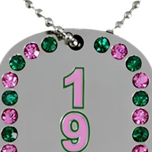 Collar de Doble Cara con Pedrería Brillante para Mujer, Colgante de Moda, Joyería, Regalo, Accesorio, Cristal Verde y Rosa, Elegante - Product Image 3