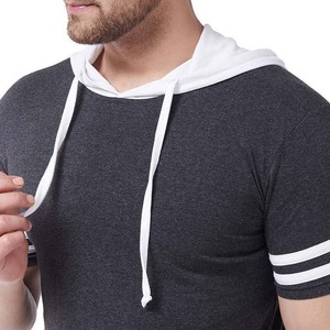 High Quality <b>Men's</b> Embroidered 100% Cotton <b>Short</b> <b>Sleeve</b> <b>Hoodie</b>-Digital Plain Dyed Customizable Eco-Friendly Casual Outdoor Wear - Product Image 6