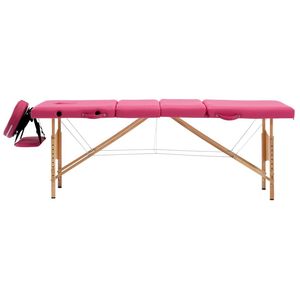 Mesa de Masaje Plegable de Madera Rosa de 4 Zonas - Product Image 3