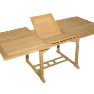 Esta mesa rectangular extensible de teca cuenta con un mecanismo de hoja desplegable y es adecuada para uso en interiores y exteriores. - Product Image 2