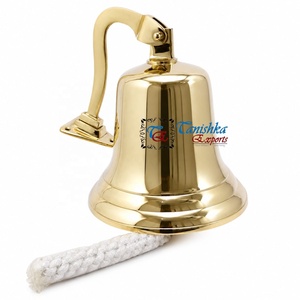 Sonnette murale en laiton Tanishka Exports, polie, décoration traditionnelle pour la maison, sonnette ronde de 8 pouces, Noël - Product Image 1