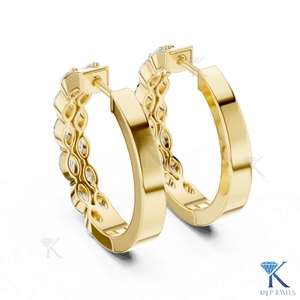 ต่างหูเพชรทรงมาร์คีส์สองแถว ผลิตด้วยวิธี CVD HPHT ทองคำแท้ 14K 18K หรูหรา สำหรับผู้หญิง งานแต่งงาน เครื่องประดับเจ้าสาว - Product Image 4