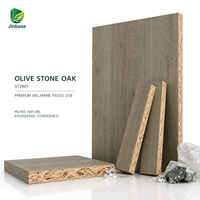 Panneau de bois aggloméré orienté (OSB) mélaminé Jinbase SXT2901 Olive Stone Oak 18 mm E0 1220x2440 mm pour la décoration intérieure moderne