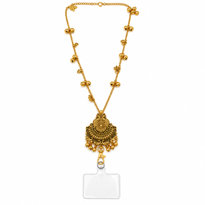 Chaîne de téléphone portable traditionnelle en laiton pour femmes, sangle de téléphone ethnique avec Ghungroo pour mariages et festivals - Product Image 1