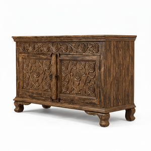 Most Selling Solid Wood Floral Rosette <b>Sideboard</b> Cabinet with Spacious <b>Storage</b> for Dining Room Available for Worldwide Supply - Product Image 3