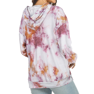 Solid Trader Sweat à capuche tie-dye pour femme en polaire, coupe ample, respirant, élégant, confortable, avec finition lavage vibrant, style sportswear tendance - Product Image 2