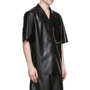 สินค้ามาใหม่ 2026 เสื้อเชิ้ตผู้ชายแฟชั่นลำลองหนังแท้ สไตล์โอเวอร์ไซส์ วัสดุสีตามสั่ง รับผลิตแบบ OEM ขายส่งจากปากีสถาน - Product Image 2