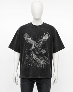 T-shirt graphique vintage personnalisé pour homme, coupe oversize, en coton épais 100 %, délavé à l'acide, style streetwear, écologique - Product Image 3