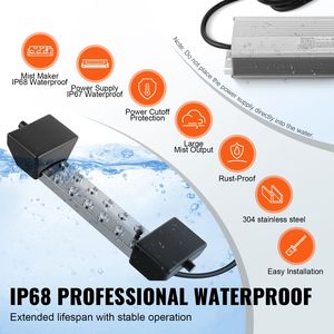 Generador de Niebla Ultrasónico de 12 Cabezales, 9000mL/H, Nebulizador Ultrasónico de 300W, Fuente de Alimentación Impermeable IP67 para Maquinaria de Cañón de Niebla para Boyas - Product Image 2