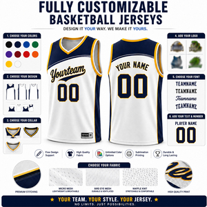 เสื้อบาสเก็ตบอลแบบกำหนดเอง ด้านหน้าทำจากโพลีเอสเตอร์ 100% แห้งเร็ว ชุดทีมพร้อมปักชื่อและหมายเลขตามสั่ง รับผลิตแบบ OEM ODM ชุดบาสเก็ตบอลแบบซับลิเมชั่น - Product Image 2