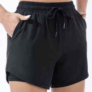 Shorts de sport pour femmes à taille haute, respirants, écologiques, personnalisables avec logo, séchage rapide, pour fitness, course et yoga – Vente en gros - Product Image 3