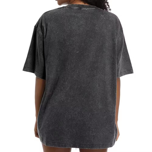 Wholesale Custom Logo Summer Appliques High Quality Cotton <b>Acid</b> Wash T-Shirt Oversized <b>Drop</b> Shoulder Heavyweight Shirt Custom - Product Image 5