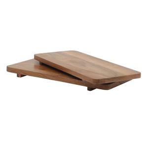 Juego de bandejas de servir de madera de dos niveles, elegantes y apilables, para uso en el hogar, cocina, hotel y fiestas, de uso duradero. - Product Image 6