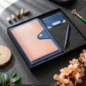 Ensemble cadeau de carnet multicolore relié en jute A5, porte-stylo, porte-cartes, logo personnalisé, image de marque d'entreprise, qualité supérieure, 192 pages, Aurelux - Product Image 5