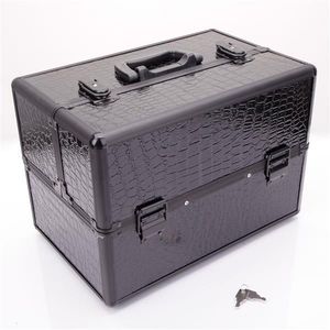 High-End Portable Foldable Black <b>Makeup</b> Organizer Inner Layers Cosmetics <b>Storage</b> Case - Product Image 1