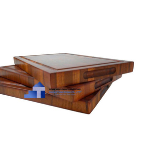 Thinh Tung Thinh Wooden Rectangular Cutting Board Rustic Kitchen Tableware Durable Single Tier Storage Holder - Product Image 4