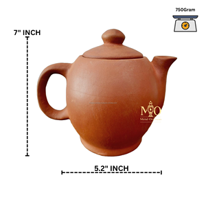 Théière en terre cuite de conception Japandi écologique de 1000 ml, faite à la main, durable, taille personnalisable, rougeâtre, ensembles de thé et de café - Product Image 2