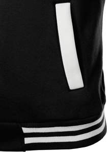 เสื้อแจ็คเก็ตวาร์ซิตี้ผู้ชาย แขนสีขาว ผ้าขนสัตว์ มีฮู้ด สไตล์ลำลอง สตรีทแวร์ คุณภาพดี ทรงบอมเบอร์เข้ารูป - Product Image 3