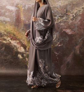 Best Luxurious Women Kaftan Abaya Dress Handmade Turkish Floor Length Long Sleeve Soft Breathable Polyester Floral Loose Fit - Product Image 2