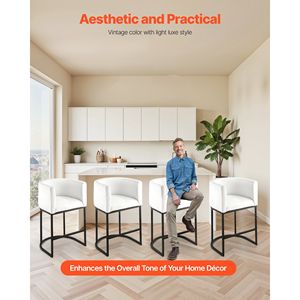 Set di 3 Sgabelli da Bar Alti 63,5 cm con Schienale, Braccioli e Poggiapiedi, Struttura in Metallo e Rivestimento in Tessuto - Product Image 6