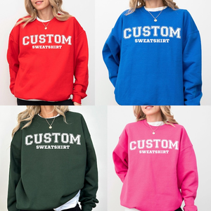 Sudadera Extra Grande Personalizada para Mujer, Cuello Redondo Azul Marino, Estampado de Letras, 100% Algodón, Transpirable, Corte Regular, para Otoño - Product Image 6
