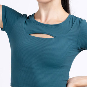 Ropa Ligera de Verano Personalizada, Lisa, al por Mayor, de Venta Caliente, 100% Algodón, Deportiva, Ajustada, de Secado Rápido, Manga Corta para Mujer - Product Image 5