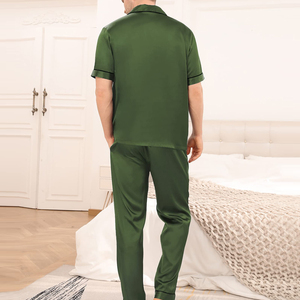 Ensemble de pyjama en soie satinée de qualité supérieure pour hommes, produit le plus vendu, séchage rapide, respirant, vêtements de nuit pour hommes - Product Image 2