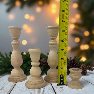 Candelabros Redondos de Madera Natural Hechos a Mano, Estilo Rústico, para Bodas, Navidad, Cumpleaños y Pascua, Centros de Mesa, Decoración del Hogar - Product Image 3
