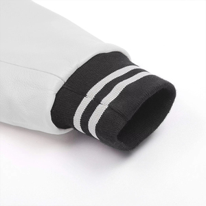 Chaqueta para Hombre, Estilo Universitario, Negra y Blanca, Chaqueta Clásica de Béisbol con Mangas en Contraste, Abrigo Informal Cálido y Cómodo - Product Image 3