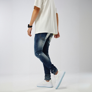 Pantalon en jean streetwear pour homme de haute qualité personnalisé avec pantalon en jean uni personnalisé pour hommes adultes - Product Image 4