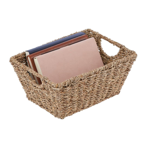 Paniers en jonc de mer tressé de style campagnard avec poignées pour le rangement d'objets ménagers, paniers d'organisation en provenance du Vietnam - Product Image 3