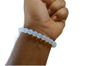 Bracelet rond en opalite Feng Shui fait main pour hommes et femmes, perles rondes de 8 à 10 mm, bijoux de mode énergétiques - Product Image 4