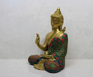 Anillo de Latón con Incrustaciones de Piedras, Decoración de Buda para Fines Religiosos y Culturales con Estilo de Bendición - Product Image 4