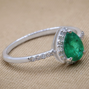 Fine Jewelry Wedding <b>Rings</b> 925 Sterling <b>Silver</b> Natural <b>Emerald</b> Real Diamonds Crushed Ice Prong IGI Certified Women's <b>Rings</b> - Product Image 6