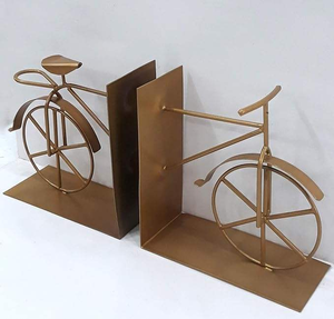 Decorative Bookends manufacturer Modern <b>Book</b> Ends Bookshelf Dividers <b>Stoppers</b> Heavy Duty for Heavy Decorative Gold - Product Image 1