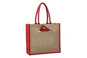 Personnalisé imprimé teint jute toile de jute fourre-tout sac à provisions écologique XL taille coton sangle bande poignée bohème fermeture éclair chaînes - Product Image 2