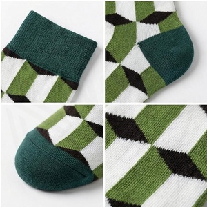 NORTH APPROACH Crew <b>Socks</b> Geometric Pattern Green White <b>Breathable</b> Adult Spring Casual <b>Socks</b> - Product Image 4
