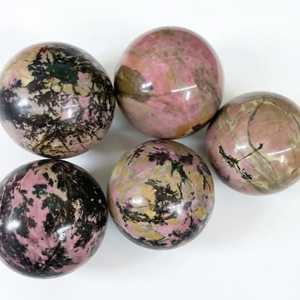 Natural Polished Rhodonite <b>Crystal</b> Ball Pink Gemstone Sphere <b>for</b> Feng Shui Healing Meditation Home Decor & <b>Gift</b> - Product Image 2