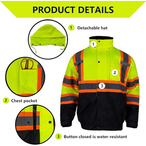 Chaleco de Seguridad de Alta Visibilidad, Ropa de Trabajo Reflectante para Construcción, Tráfico Vial, Almacenes, Trabajadores al Aire Libre - Product Image 3