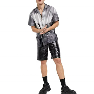 Chemises décontractées à manches courtes boutonnées pour hommes, imprimé western, col personnalisé, vente en gros - Product Image 4
