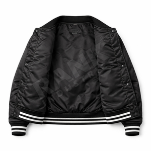 Chaqueta Varsity Ligera de Satén, Chaqueta de Invierno, Ropa de Calle Elegante, Chaqueta Varsity de Satén - Product Image 5