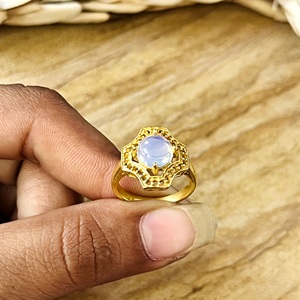 Nuevos anillos de latón con piedra lunar estilo bohemio, joyería tribal de latón para mujer, banda geométrica chapada en oro de 18k para venta al por mayor/OEM/ODM - Product Image 3