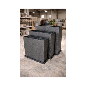 Ensemble de jardinières rectangulaires à plusieurs niveaux en fibre de verre de luxe, prêtes à être expédiées, pour jardin extérieur, patio, aménagement paysager commercial - Product Image 1