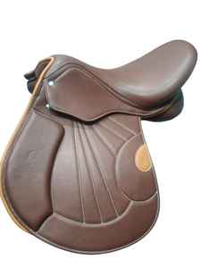 Silla de Montar Inglesa de Cuero Duradera y Confortable con Estructura de Madera y Herrajes de Latón Niquelado - Product Image 2