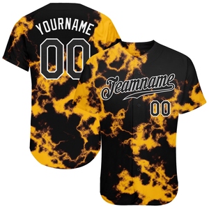 Wholesale Best Selling OMMIZ INDUSTRY Custom <b>Tie</b> Dye Black-<b>White</b> 3D Authentic Baseball Jersey - Product Image 1