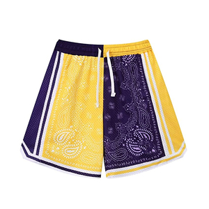 Shorts en maille sublimée pour hommes, unis, décontractés, confortables, taille mi-haute élastique, pour entraînement de basketball, séchage rapide, respirants - Product Image 3