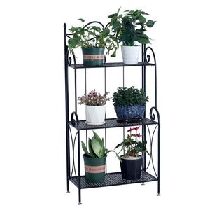 Espositore per Piante in Metallo a 3 Ripiani Pieghevole e Libreria Decorativa per Organizzazione Domestica - Product Image 5