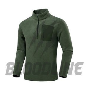 Pull en molleton noir pour homme à manches longues avec poche zippée coupe-vent pour l'hiver - Product Image 5