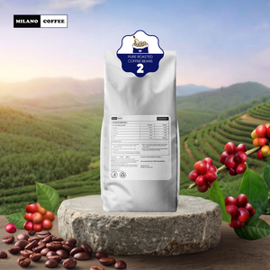 Milano Coffee Elite Grains de café torréfiés purs 2 Arabica Robusta Torréfaction légère Sachet - Product Image 6